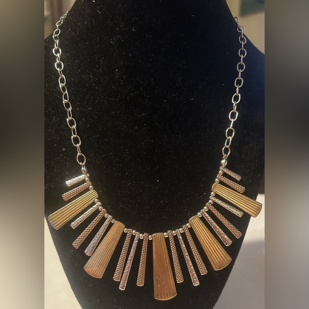 Chic Silver, Gold and CopperNecklace